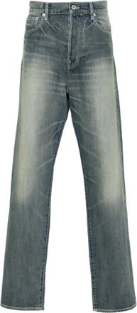 Kenzo Straight Fit Jeans, female, Gray, W32, Stonewashed denim cropped jeans