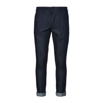 Dondup Cropped Trousers, male, Blue, Size: W32 Joe Cotton Trousers