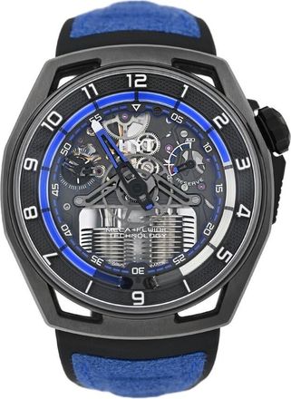 HYT Hastroid H02754-A Meca Fluidic Technology Hand Wind Black Dial Mens Watch H02754-A