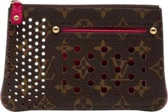 Louis Vuitton Pre-owned Clutches, female, Brown, Size: ONE SIZE Pre-owned Perforated Monogram Canvas Pouch