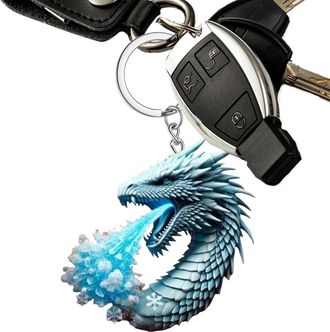 Generic Dragon Breath Keychain - Fantasy Dragon Pendant, Fire Breathing Charm | Creative Dragon Keychain With Detailed Wings And Flame Effect, Unique Gift Acc