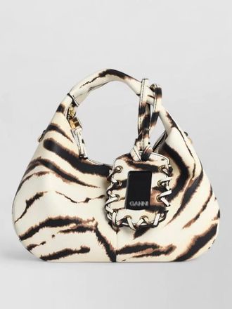 Ganni zebra eco leather mini shoulder bag
