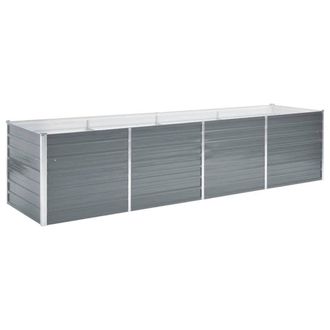 Berkfield Home Garden Raised Bed Galvanised Steel 320x80x77 cm Grey | Size: 320 x 80 x 77 cm