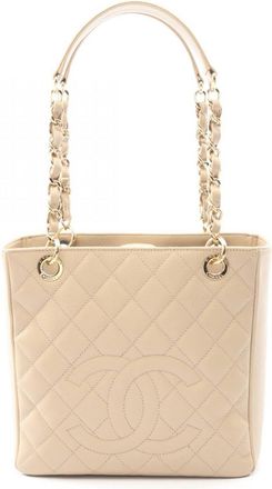 Chanel Beige Leather Tote Bag (Pre-Owned)