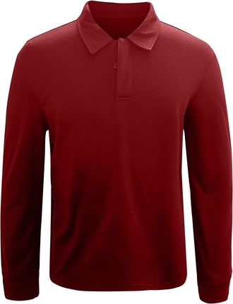 Generic T Shirts for Men UK, Polo Shirts Adult, Collar Long Sleeve Solid Color Shirts Mens, Regular Fit Men, Casual Formal Golf Tee Top Shirts Adult Work T Ha