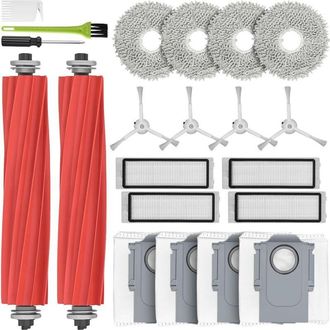 OEM Kit De Accesorios Para Roborock Q Revo: 2 Cepillos Principales, 4 Pa&ntilde;os De Fregado, 4 Bolsas Para Polvo, 4 Filtros Y 4 Cepillos Laterales