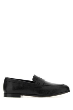 Ferragamo Black Leather Loafers