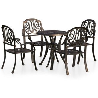 vidaXL 5 Pcs Bistro Set De Aluminio Cast Bronce - 289598