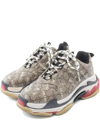 Gucci gg supreme triple s sneakers - men - Rubber/Leather/Leather - 41 - Neutrals