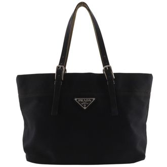 Prada Black Canvas Tote Bag (Pre-Owned)