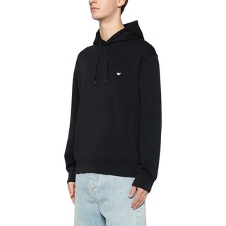 Emporio Armani Hoodies & sweatvesten, Heren, Blauw, S, Hooded Sweatshirt