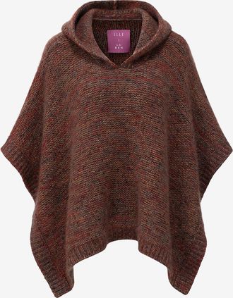 Lu Ren Kaschmir und Seidenponcho mit Kapuze Watten