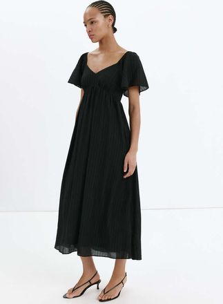 Mango Vestito texture dettaglio increspato nero - Donna - XXS - MANGO