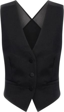 Dondup Slim-fit Gilet - Dames - Gillet - Zwart - S - Wol - Kostuums