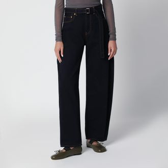 sacai Pantaloni navy in denim di cotone