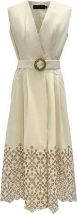 Exquise Womens Mackenzie Midi Dress In Cream