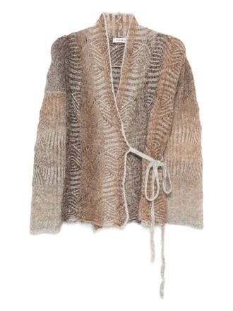 KANGRA Cardigan con cintura - Marrone