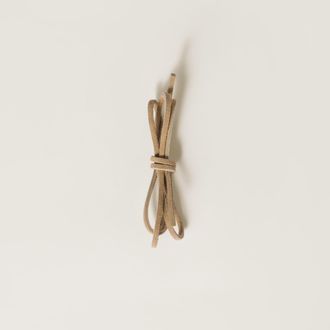 Miu Miu Colored Leather Laces, Woman, Ecru, Size 37