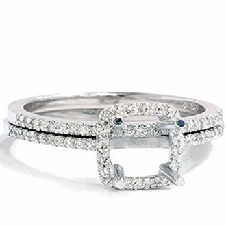 Pompeii3 3/8ct VS1 Diamond Engagement Semi Mount White Gold Ring Set Size Selectable