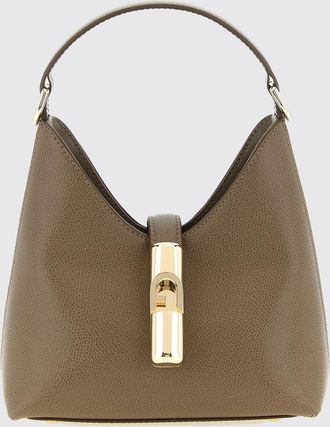 Furla Borsa mini a spalla in pelle a grana con logo Monogram e tracolla