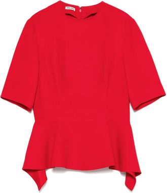 Miu Miu Top con peplum anni 2000 - Rosso