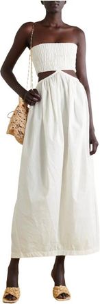 CHRISTOPHER ESBER White Ruched Cocoon Maxi Dress Size S