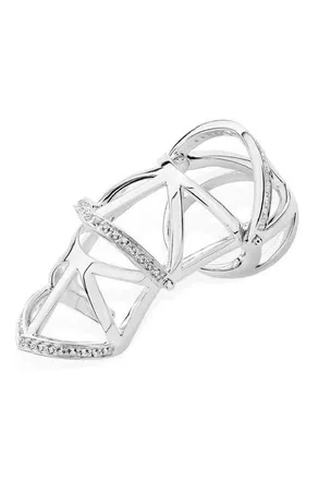 Lucy Quartermaine Art Deco Armour Ring in Sterling Silver at Nordstrom, Size 10