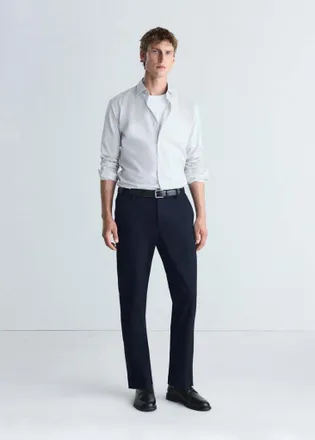 Mango Camicia slim fit comfort stretch non-iron a righe bianco - Uomo - XL - MANGO MAN