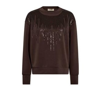 Mos Mosh pullover bruin met pailletten