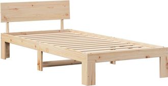 vidaXL Estructura De Cama Marr&oacute;n 90 X 190 Cm Madera Maciza De Pino Vidaxl