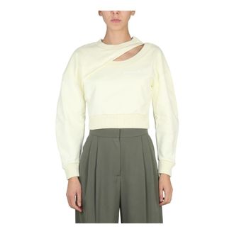 Alexander McQueen Alexander McQueen, Sweatshirts, female, Beige, Size: 2XS Cropped Sweatshirt