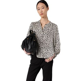 Gerard Darel C&eacute;onie Floral Print Shirt in Black at Nordstrom, Size 10