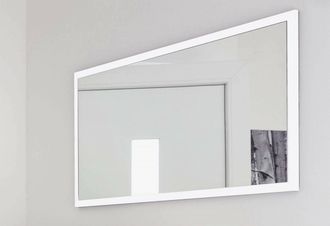 Dmora Dmora Espejo De Pared Con Marco, Made In Italy, Espejo De Ba&ntilde;o, 120x2h60 Cm, Color Blanco Brillante, Con Embalaje Reforzado