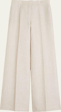 Max Mara Flax Linen Wide-Leg Pants