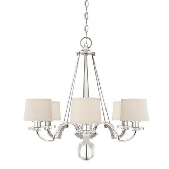 Loops 6 Bulb Chandelier Hanging Pendant LIght Imperial Silver LED E27 60W Bulb in Metallics