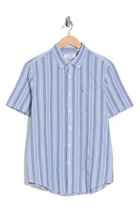 Original Penguin Stripe Cotton Button-Up Shirt in Copen Blue at Nordstrom Rack, Size Xx-Large