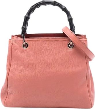 Gucci Pre-owned Handbags, female, Pink, Size: ONE SIZE Pre-owned Bamboo Shopper