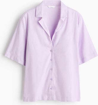 H&M Freizeitbluse aus Leinengemisch - Helllila