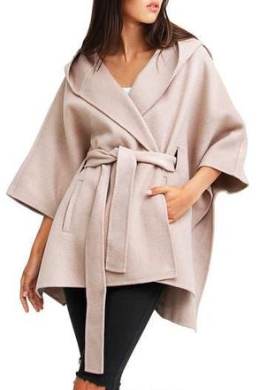 Belle & Bloom Jackson Landing Wool Blend Cape Coat in Sand at Nordstrom Rack