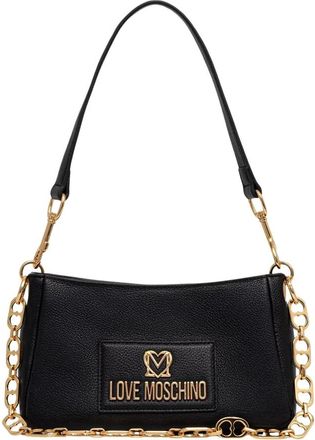 Love Moschino Schoudertas met logo-detail - Dames - Schoudertassen - Zwart - ONE Size - Leer - Tassen