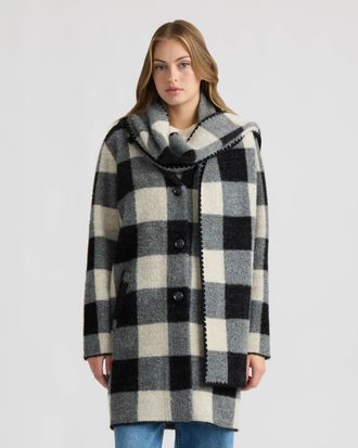 NVLT Womens Eyelash Coatigan with Scarf