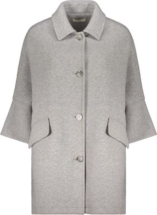 Fedeli Single-Breasted Coat - Dames - Mantel - Grijs - M - Wol - Jassen