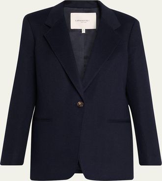 Lafayette 148 New York Single-Button Camel Hair Blazer