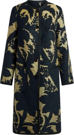 Etro jacquard reversible coat - women - Cotton/Polyester/Modal/Viscose/Polyester/Cotton - 46 - Blue