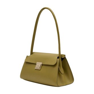 Ami Womens Shoulder Bag Green Calfskin
