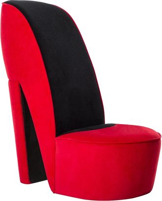 vidaXL Poltrona A Forma Di Scarpa Con Tacco Alto In Velluto Rosso - Vidaxl