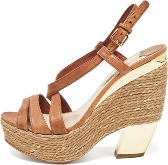 Miu Miu Sandali con zeppa 135mm - Marrone