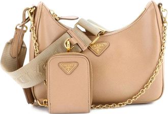 Prada Re-Edition 2005 Shoulder Bag Saffiano Leather Small crossbody bag - Beige
