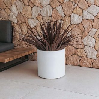 OEM Hortensia 40 Macetero Redondo De Interior Y Exterior Para Plantas Y Flores Muy Resistente Al Paso Del Tiempo. Hecho De Polietileno En Espa&ntilde;a - Blanco