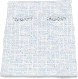 Self Portrait Minigonna In Maglia A Quadri-Donna